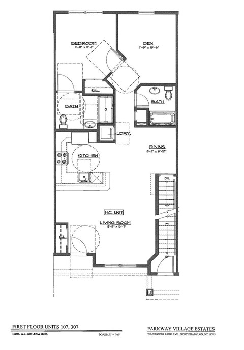 Floor plan for 2 beds, 2 baths